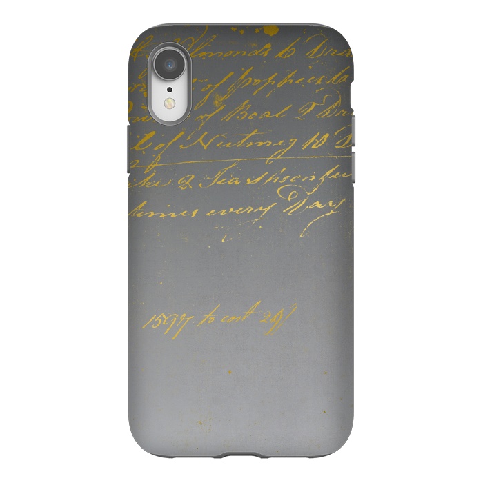 iPhone Xr StrongFit Golden Handwriting by Andrea Haase