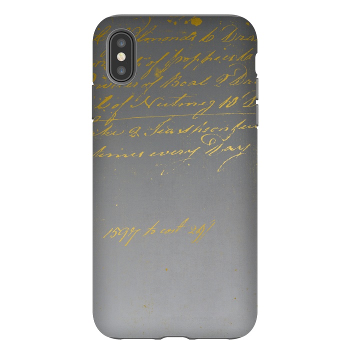 iPhone Xs Max StrongFit Golden Handwriting by Andrea Haase