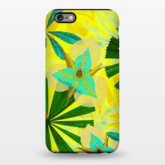 iPhone 6/6s plus StrongFit Colorful Yellow Green and teal Abstract Aloha Tropical Jungle by  Utart