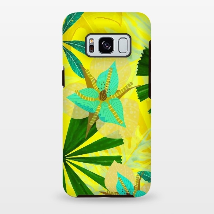 Galaxy S8 plus StrongFit Colorful Yellow Green and teal Abstract Aloha Tropical Jungle by  Utart