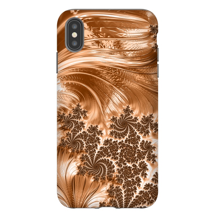 iPhone Xs Max StrongFit Copper Floral Fractal by Andrea Haase