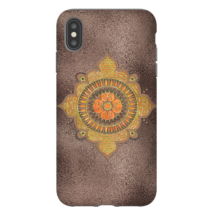 iPhone Xs Max StrongFit Mandala On Copper 2 by Andrea Haase