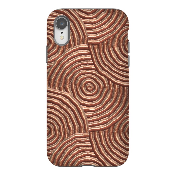 iPhone Xr StrongFit Copper Circular Engravings by Andrea Haase