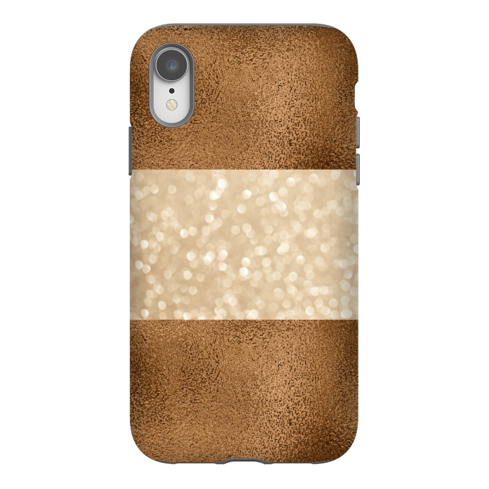 iPhone Xr StrongFit Faux Glitter And Copper by Andrea Haase