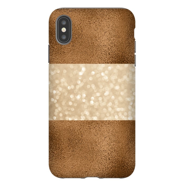 iPhone Xs Max StrongFit Faux Glitter And Copper by Andrea Haase