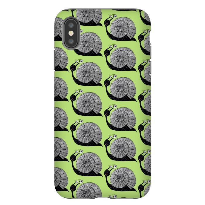 iPhone Xs Max StrongFit Cartoon Snail With Spiral Eyes Pattern by Boriana Giormova