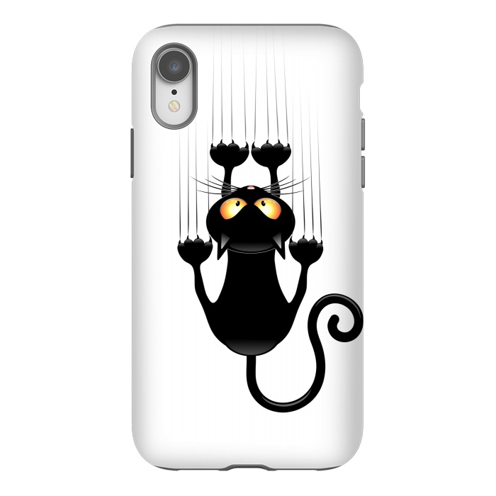 iPhone Xr StrongFit Fun Cat Cartoon Scratching Wall by BluedarkArt