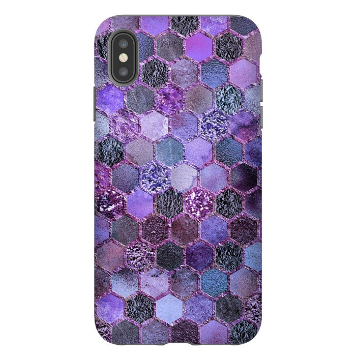 iPhone Xs Max StrongFit Purple Metal Honeycomb Pattern by  Utart