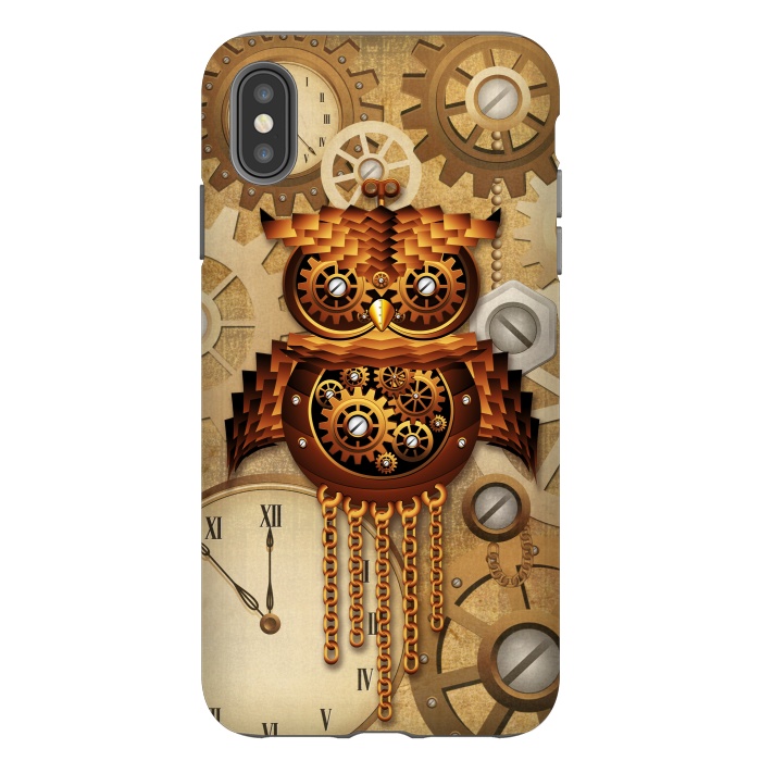 iPhone Xs Max StrongFit Owl Steampunk Vintage Style by BluedarkArt
