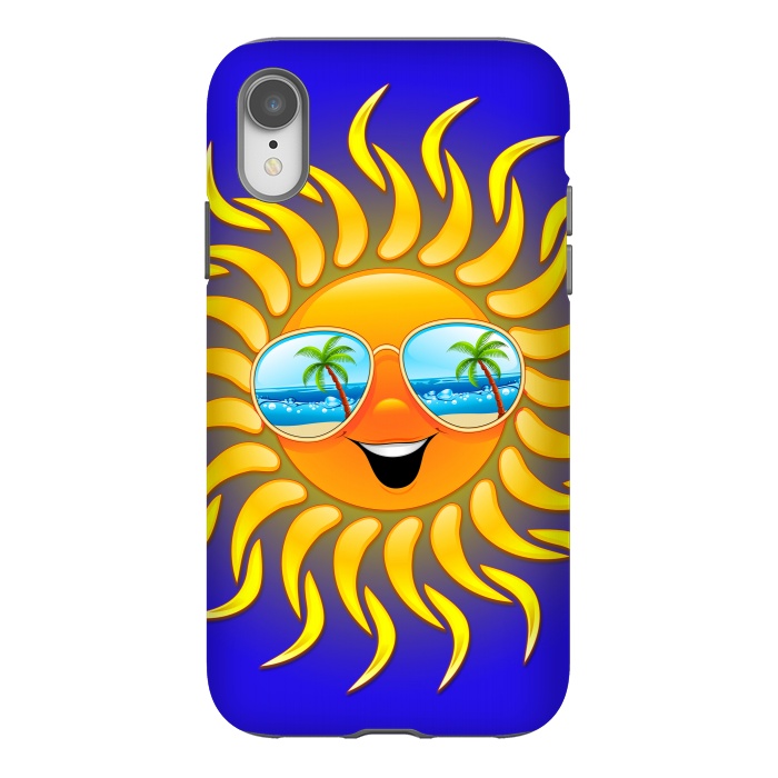 iPhone Xr StrongFit Summer Sun Cartoon with Sunglasses by BluedarkArt