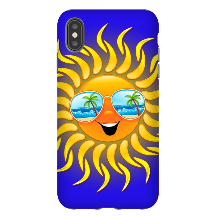 iPhone Xs Max StrongFit Summer Sun Cartoon with Sunglasses by BluedarkArt