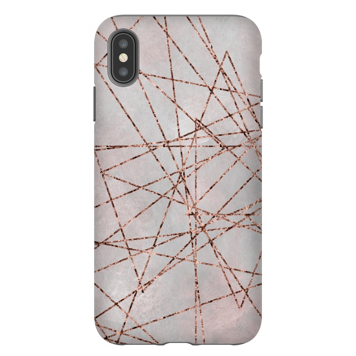 iPhone Xs Max StrongFit Copper Lines On Marble 2 by Andrea Haase