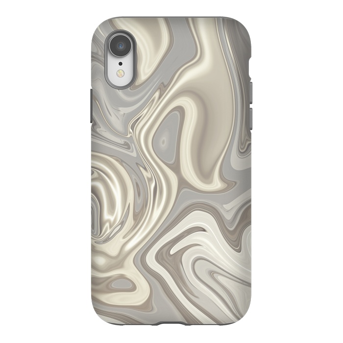 iPhone Xr StrongFit Greige Glamorous Faux Marble 2 by Andrea Haase