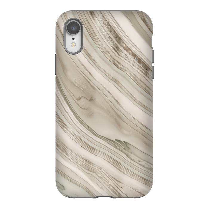 iPhone Xr StrongFit Greige Faux Marble Elegance 2 by Andrea Haase