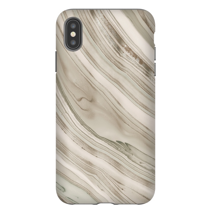 iPhone Xs Max StrongFit Greige Faux Marble Elegance 2 by Andrea Haase