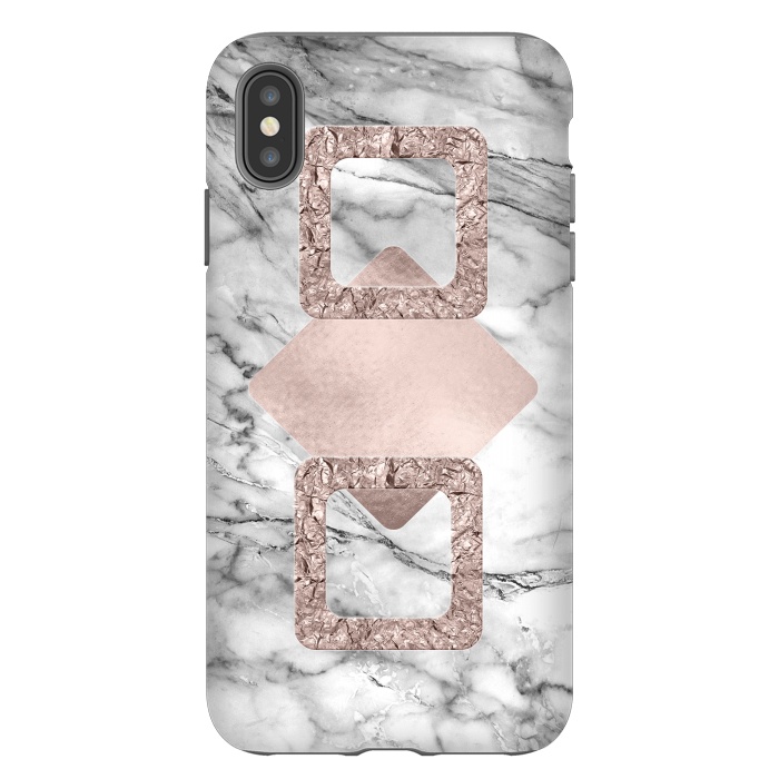 iPhone Xs Max StrongFit Rose Gold Geometric Shapes on Marble by  Utart
