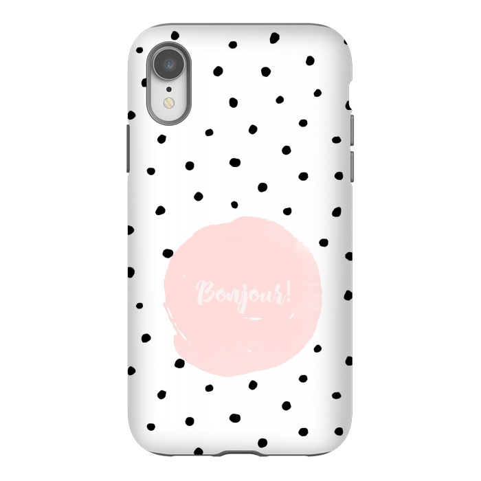 iPhone Xr StrongFit Bonjour - on polka dots  by  Utart