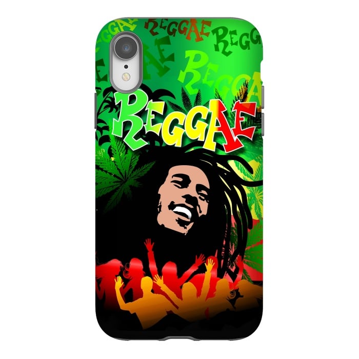 iPhone Xr StrongFit Reggae RastaMan Music Colors Fun and Marijuana by BluedarkArt