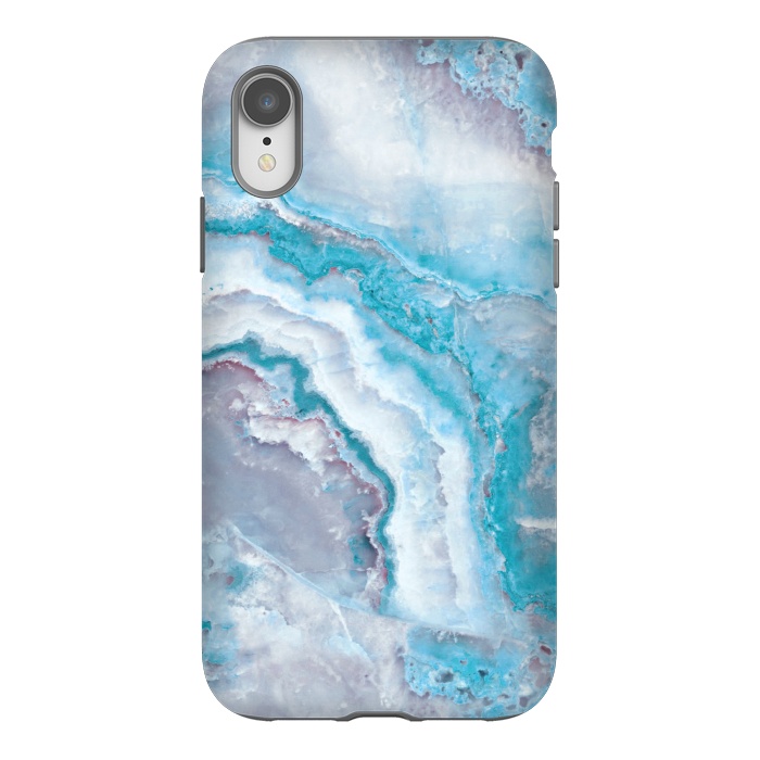 iPhone Xr StrongFit Teal Veined Agate by  Utart