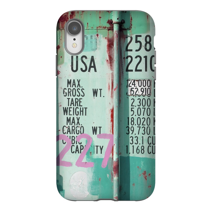iPhone Xr StrongFit Turquoise Grafitti Container by Andrea Haase