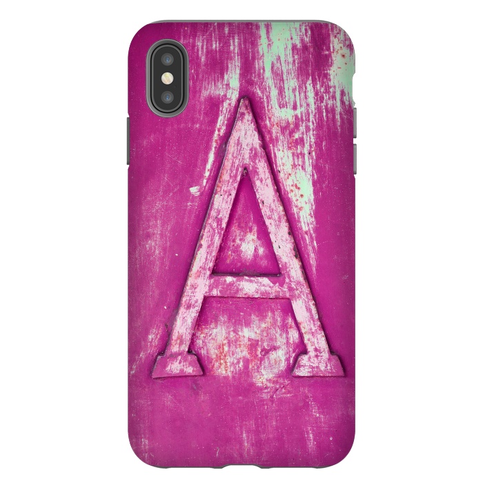 iPhone Xs Max StrongFit Grunge Style Pink Letter A by Andrea Haase