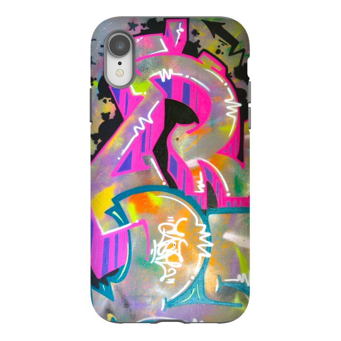 iPhone Xr StrongFit Colorful Grafitti Tag by Andrea Haase