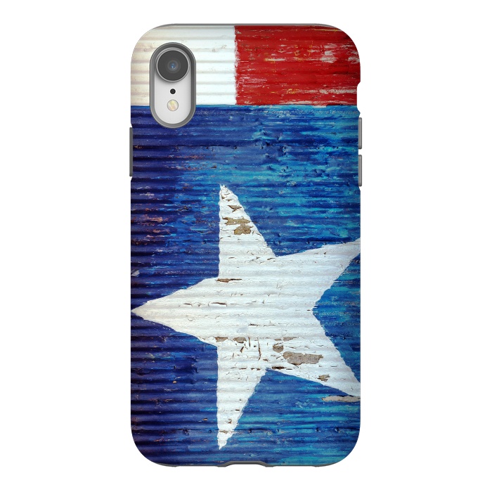 iPhone Xr StrongFit Texas Flag On Distressed Metal by Andrea Haase