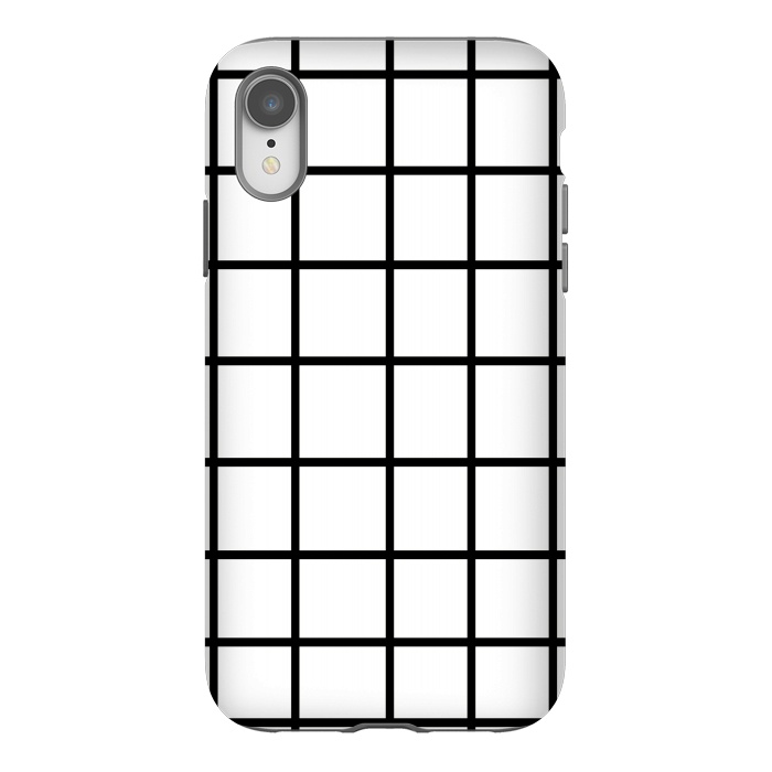 iPhone Xr StrongFit Grid White & Black by ''CVogiatzi.