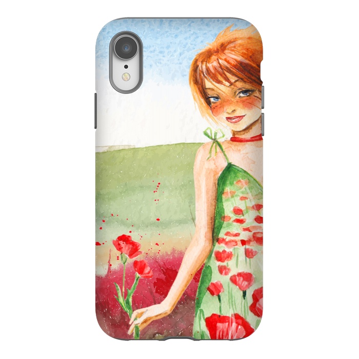 iPhone Xr StrongFit Summer Girl in Poppy field by  Utart