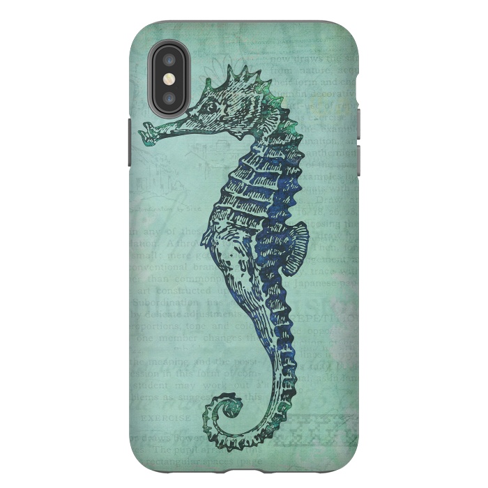 iPhone Xs Max StrongFit Vintage Seahorse 2 by Andrea Haase