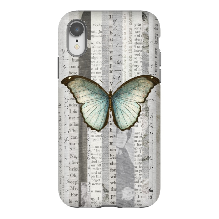 iPhone Xr StrongFit Vintage Butterfly Paper Collage by Andrea Haase