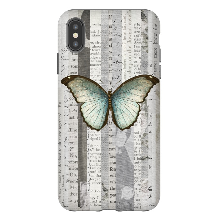 iPhone Xs Max StrongFit Vintage Butterfly Paper Collage by Andrea Haase