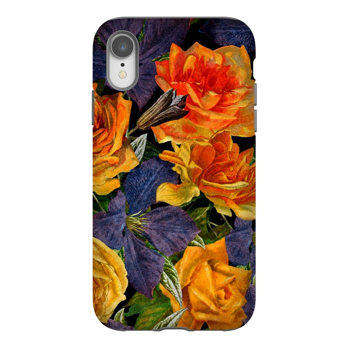 iPhone Xr StrongFit Clematis and Yellow Vintage Roses by  Utart