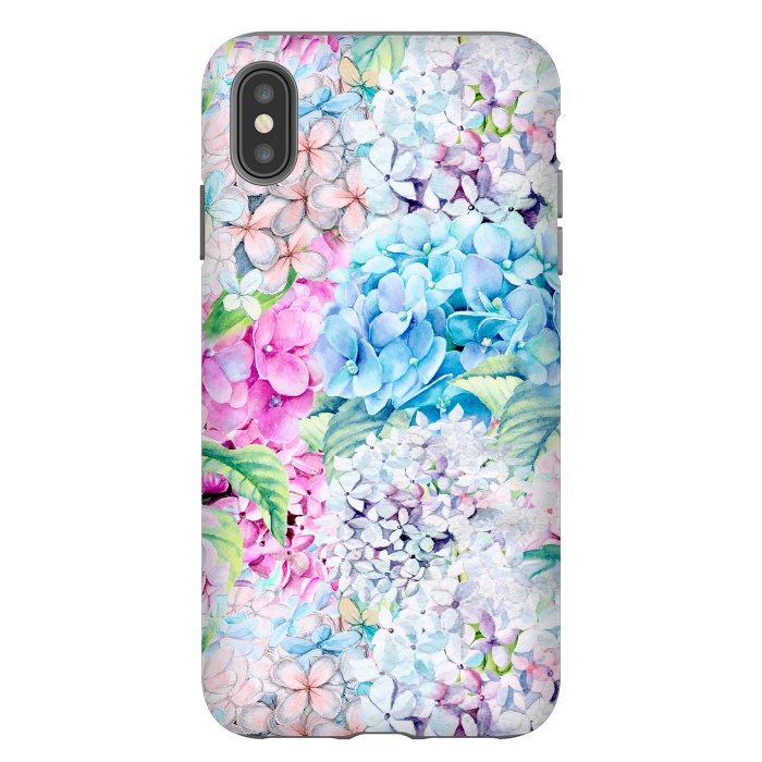 iPhone Xs Max StrongFit Pastel Spring hydrangea Pattern by  Utart