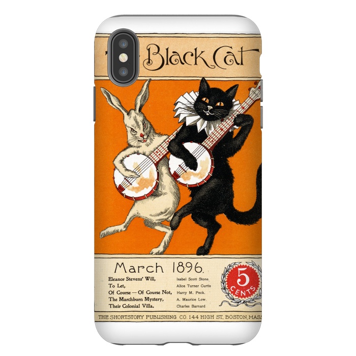 iPhone Xs Max StrongFit Cat And Rabbit Vintage Poster by Andrea Haase