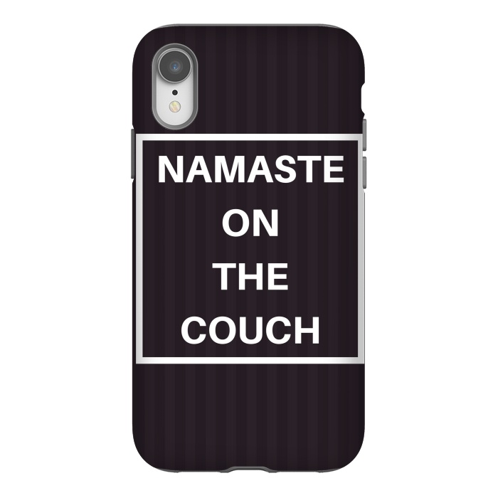 iPhone Xr StrongFit namaste on the couch by MALLIKA