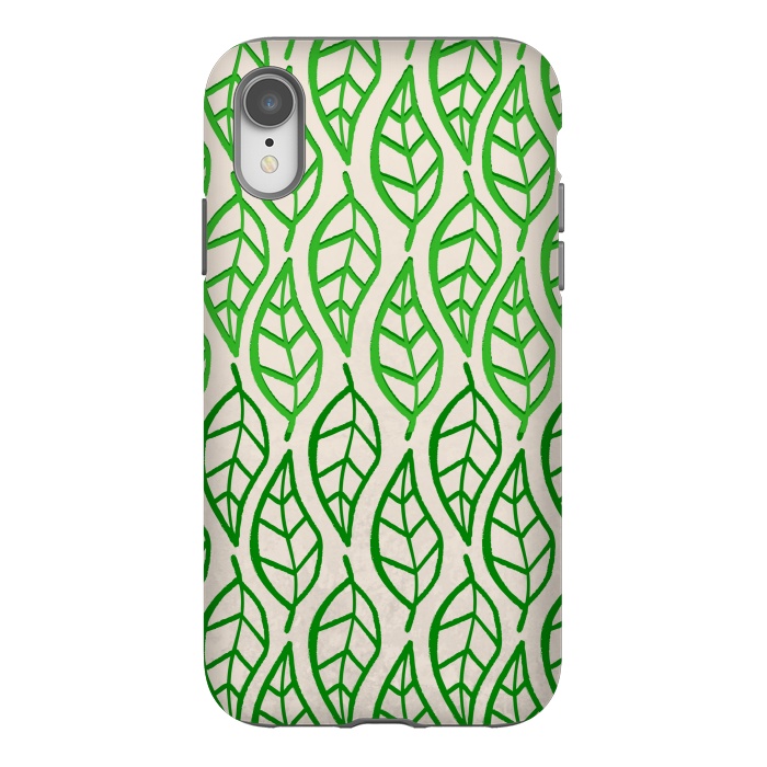 iPhone Xr StrongFit leaf pattern green by MALLIKA