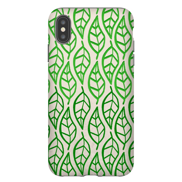 iPhone Xs Max StrongFit leaf pattern green by MALLIKA