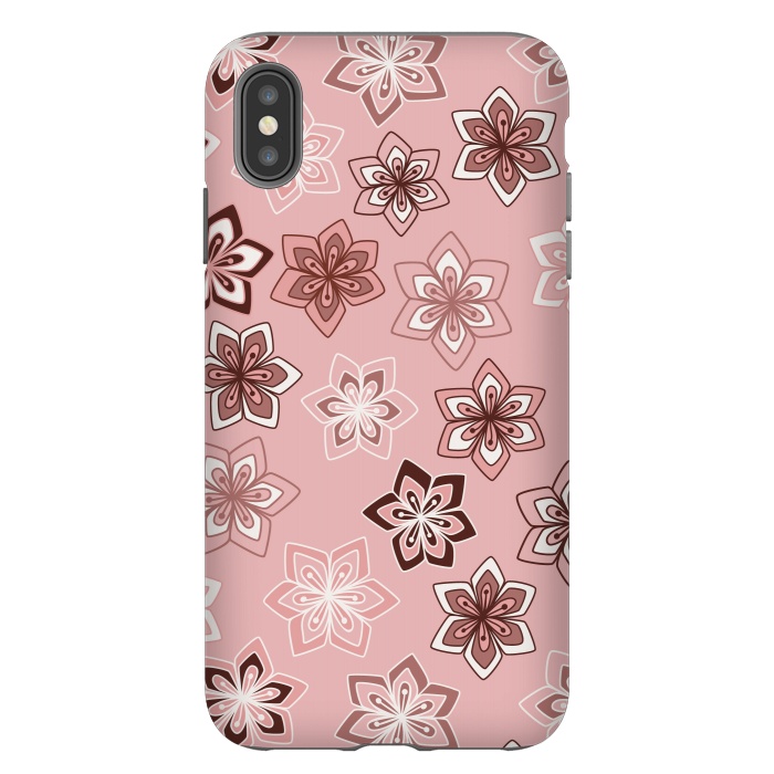 iPhone Xs Max StrongFit Diamond flowers on pink by Paula Ohreen