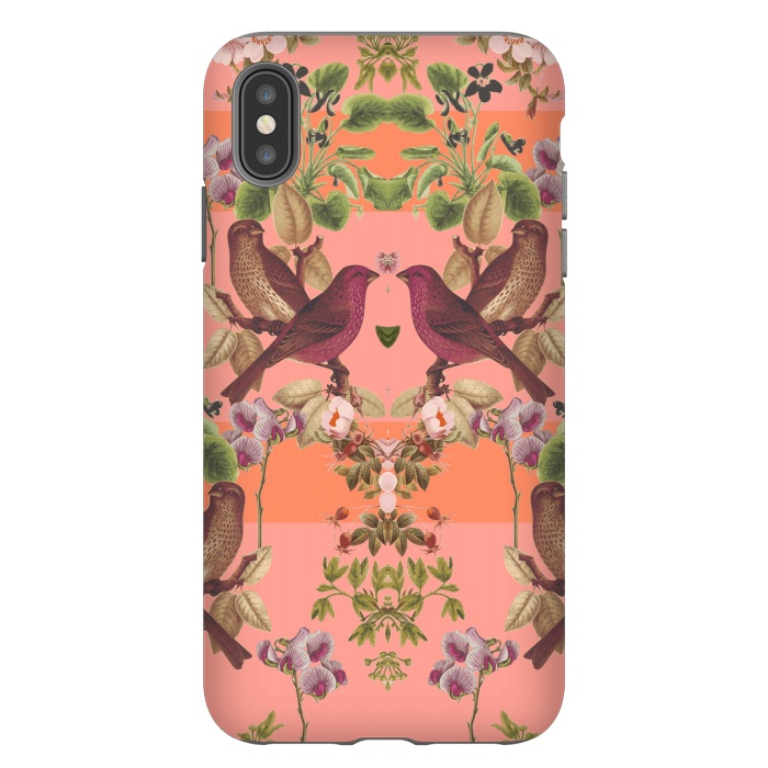 iPhone Xs Max StrongFit Vintage Botanic (Pink) by Zala Farah