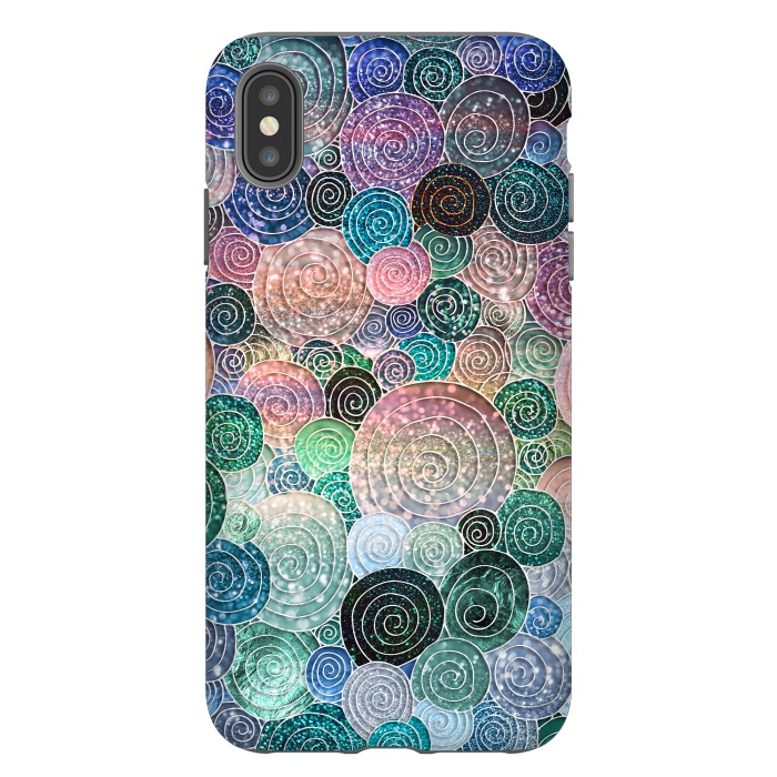 iPhone Xs Max StrongFit Multicolor Trendy Dots and Circles  by  Utart