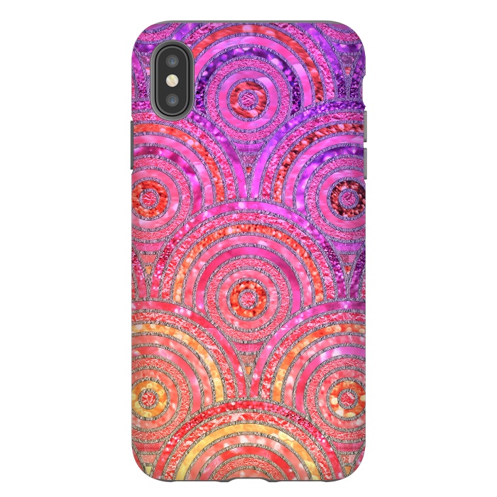 iPhone Xs Max StrongFit Multicolor Pink Gold Circles  by  Utart