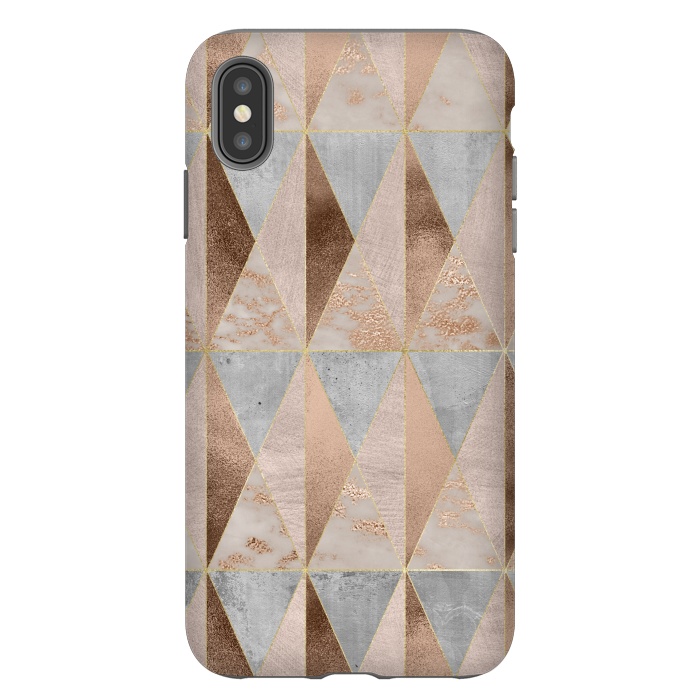 iPhone Xs Max StrongFit Modern Marble Geode Copper Triangle Argyle by  Utart