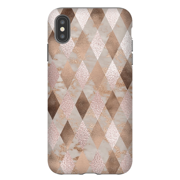 iPhone Xs Max StrongFit Abstract Trendy Copper Concrete Argyle Pattern by  Utart