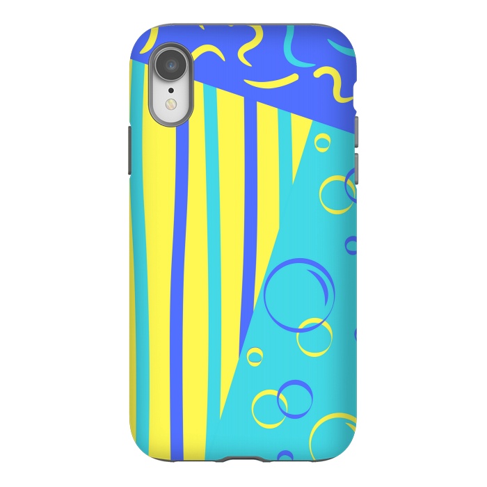 iPhone Xr StrongFit blue abstract art by MALLIKA