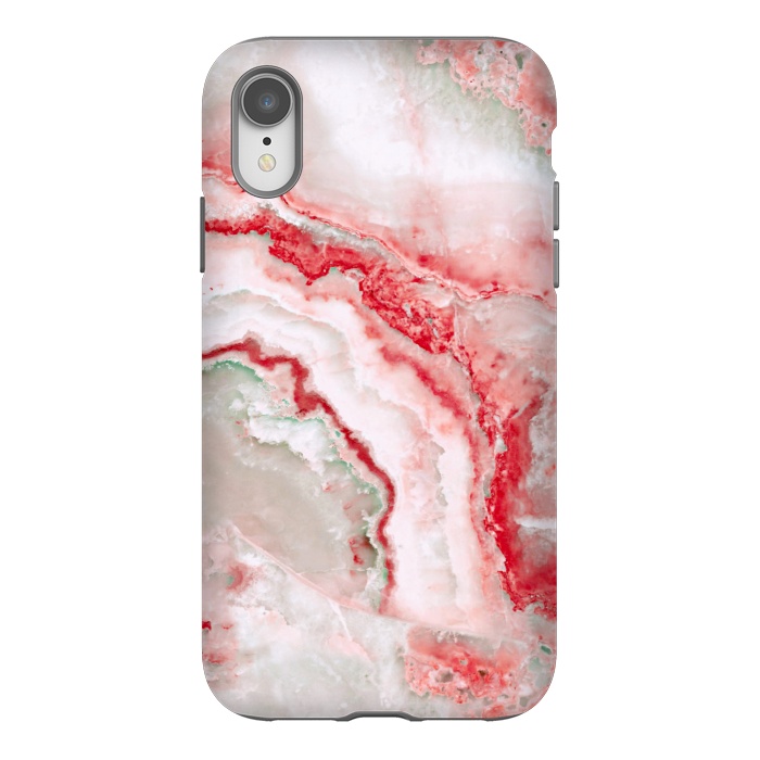 iPhone Xr StrongFit Coral Red Veined Agate by  Utart