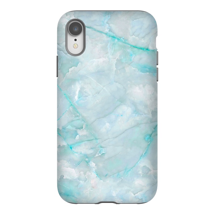 iPhone Xr StrongFit Light Blue Veined Agate by  Utart