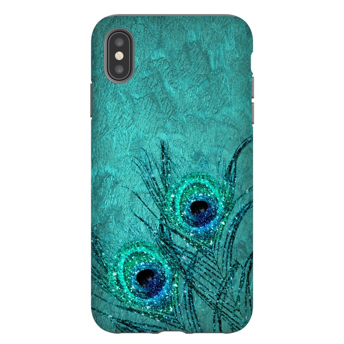 iPhone Xs Max StrongFit Peacock Sparkle Feathers by  Utart