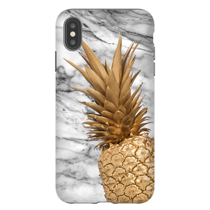 iPhone Xs Max StrongFit Gold Pineapple on Marble by  Utart