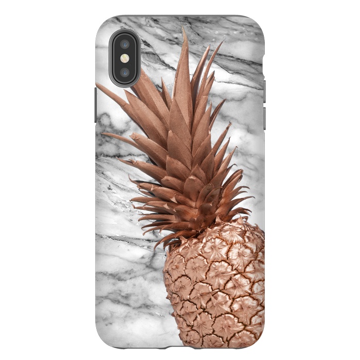 iPhone Xs Max StrongFit Rose Gold Pineapple on Marble by  Utart